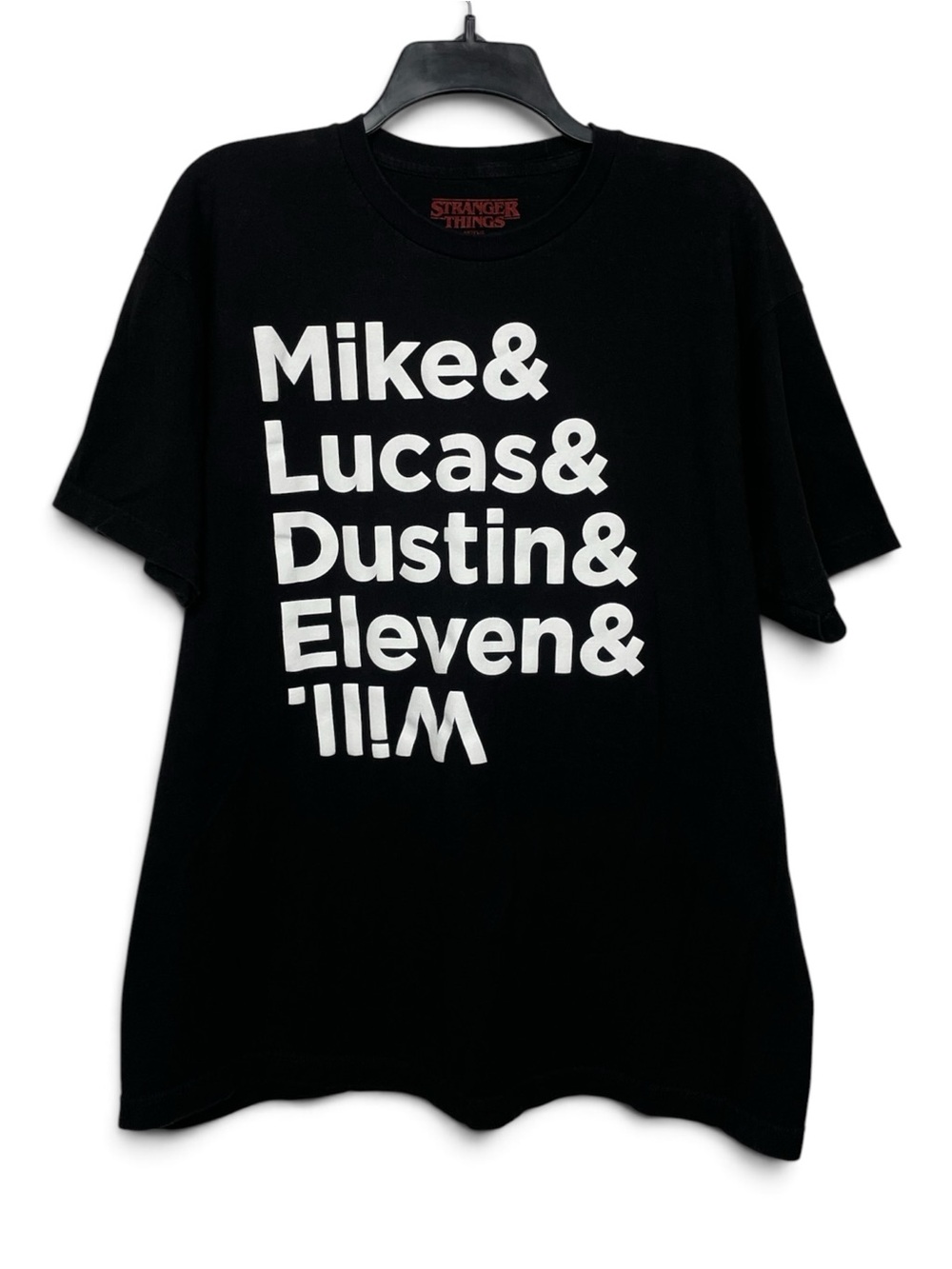 Black Graphic Short-Sleeve Stranger Things name Tee XL